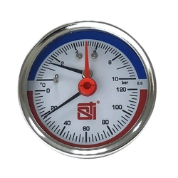Термоманометр аксиальный STI ∅63 120°C 10 bar УП (G½") т тт000018942