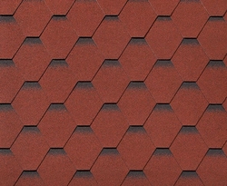 Черепица гибкая RoofShield Премиум Стандарт красный с оттенением GL 233547