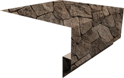 Планка околооконная сложная Блок-хаус новый Grand Line 250х75х27 0,45 Принт Элит Королевский камень TwinColor (2м) GL 663639