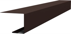 Планка завершающая фальц Grand Line 0,5 Сатин с пленкой RAL 8017 шоколад (2м) GL 522288