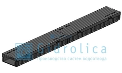 Комплект Gidrolica Light: лоток водоотводный ЛВ -10.11,5.5,5 - пластиковый с решеткой РВ- 10.11.50 пластиковой ячеистой, кл. B125 (08099В) GL 292865