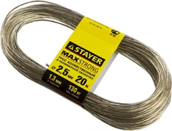 STAYER  20 м, d 2.5 мм, стальной, в полимерной оболочке, хозяйственный трос (50145-2.5) 50145-2.5