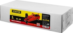 STAYER  R-33 RED FORCE, 3 т, 135 - 400 мм, подкатной домкрат с увеличенным подъемом, Professional (43154-3) 43154-3