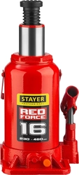 STAYER  RED FORCE, 16 т, 230 - 460 мм, бутылочный гидравлический домкрат, Professional (43160-16) 43160-16_z01