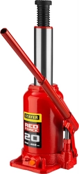 STAYER  RED FORCE, 20 т, 242 - 452 мм, бутылочный гидравлический домкрат, Professional (43160-20) 43160-20_z01
