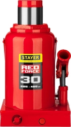 STAYER  RED FORCE, 30 т, 285 - 465 мм, бутылочный гидравлический домкрат, Professional (43160-30) 43160-30_z01