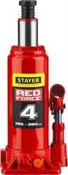 STAYER  RED FORCE, в кейсе, 4 т, 195 - 380 мм, бутылочный гидравлический домкрат, Professional (43160-4-K) 43160-4-K_z01