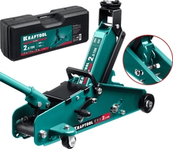 KRAFTOOL  S-PIN, в кейсе 2.5 т, 140 - 385 мм, с увеличенным подъемом и фиксатором, подкатной домкрат (43457-2.5-K) 43457-2.5-K