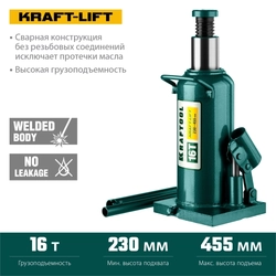 KRAFTOOL  KRAFT-LIFT, 16 т, 230 - 460 мм, бутылочный гидравлический домкрат (43462-16) 43462-16_z01