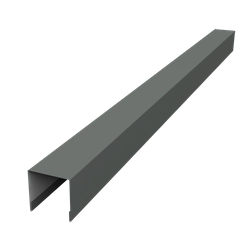 Планка вертикальная лицевая для забора жалюзи Палермо Grand Line 0,45 ПЭ RAL 7005 мышино-серый (3м) GL 631624