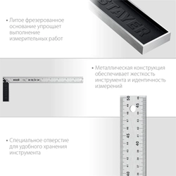 STAYER  500 мм, столярный угольник, Professional (3431-50) 3431-50
