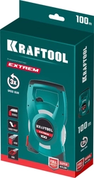 KRAFTOOL  EXTREM, 100 м, геодезическая стальная мерная лента 34185-100