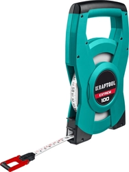KRAFTOOL  EXTREM, 100 м, геодезическая стальная мерная лента 34185-100