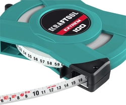KRAFTOOL  EXTREM, 100 м, геодезическая стальная мерная лента 34185-100