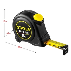 STAYER  AutoLock, 5 м х 25 мм, рулетка с автостопом (2-34126-05-25) 2-34126-05-25_z02