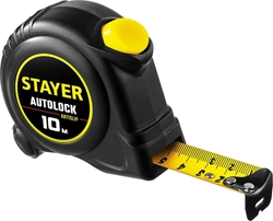 STAYER  AutoLock, 10 м х 25 мм, рулетка с автостопом (2-34126-10-25) 2-34126-10-25