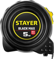 STAYER  BlackMax, 5 м х 25 мм, рулетка с двумя фиксаторами, Professional (3410-05-25) 3410-05-25_z02