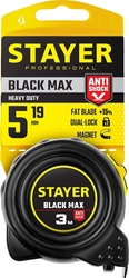 STAYER  BlackMax, 5 м х 19 мм, рулетка с двумя фиксаторами, Professional (3410-05) 3410-05_z02