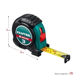 KRAFTOOL  X-Drive, 3 м х 19 мм, рулетка (34122-03-19) 34122-03-19_z02