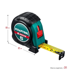 KRAFTOOL  X-Drive, 5 м х 25 мм, рулетка (34122-05-25) 34122-05-25_z02