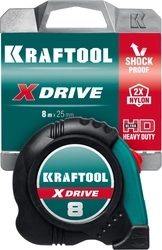 KRAFTOOL  X-Drive, 8 м х 25 мм, рулетка (34122-08) 34122-08_z02