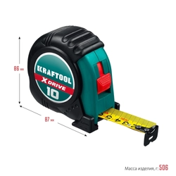 KRAFTOOL  X-Drive, 10 м х 25 мм, рулетка (34122-10) 34122-10