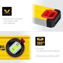 STAYER  PRO STABIL, 400 мм, усиленный профиль, уровень с поворотным глазком, Professional (3471-040) 3471-040_z02