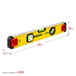STAYER  PRO STABIL, 400 мм, усиленный профиль, уровень с поворотным глазком, Professional (3471-040) 3471-040_z02