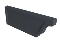 Заглушка желоба левая Vortex Проект 210мм RAL 7024 мокрый асфальт GL 396443