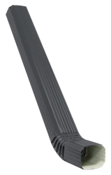 Труба прямоугольная с коленом Vortex в1 1м RAL 7024 GL 378083