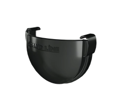 Заглушка желоба Дизайн 135 ПВХ Grand Line черный (RAL 9005) GL 458389