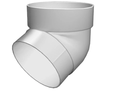 Колено трубы 67 град. ПВХ Grand Line белое (RAL 9003) GL 223413