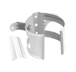 Хомут трубы металлический на дерево Grand Line ПВХ белый (RAL 9003) GL 181759