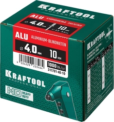KRAFTOOL  Alu (Al5052), 4.0 x 10 мм, 1000 шт, алюминиевые заклепки (311701-40-10) 311701-40-10