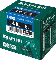 KRAFTOOL  Inox, 4.0 x 8 мм, 1000 шт, нержавеющие заклепки (311705-40-08) 311705-40-08