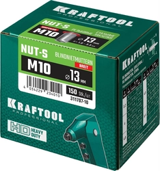 KRAFTOOL  Nut-S, М10, 150 шт, резьбовые заклепки стальные с насечками (311707-10) 311707-10