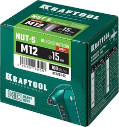 KRAFTOOL  Nut-S, М12, 100 шт, резьбовые заклепки стальные с насечками (311707-12) 311707-12