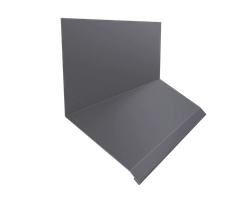 Планка примыкание верхнее к стене фальц 150х130х20 Grand Line 0,45 Drap ТХ RAL 7004 сигнальный серый (2м) GL 497450