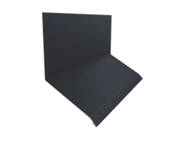 Планка примыкание верхнее к стене фальц 150х130х20 Grand Line 0,45 Drap ТР слим RAL 7024 мокрый асфальт (3м) GL 723651