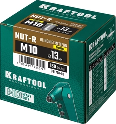KRAFTOOL  Nut-R, М10, уменьш. бортик, 150 шт, резьбовые заклепки стальные с насечками (311708-10) 311708-10