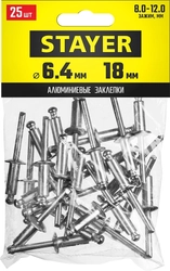 STAYER  Pro-FIX, 6.4 х 18 мм, 25 шт, алюминиевые заклепки, Professional (3120-64-18) 3120-64-18