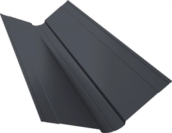 Планка ендовы верхней фигурной 150х150 Grand Line 0,5 Сатин с пленкой RAL 7024 мокрый асфальт (3м) GL 473099