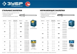 ЗУБР  4.0 x 10 мм, 50 шт, нержавеющие заклепки, Профессионал (313166-40-10) 313166-40-10