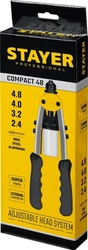 STAYER  Compact-48, 2.4 - 4.8 мм, 240 мм, компактный двуручный заклепочник, Professional (3116) 3116_z01