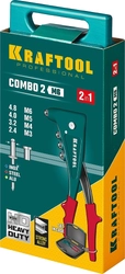 KRAFTOOL  Combo2-M6, 2 вида заклёпок, комбинированный литой заклепочник в кейсе (31180) 31180