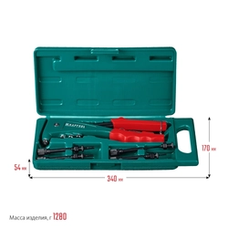 KRAFTOOL  Combo2-M6, 2 вида заклёпок, комбинированный литой заклепочник в кейсе (31180) 31180