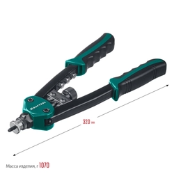 KRAFTOOL  Combo2-M10, 2 вида заклёпок, комбинированный двуручный заклепочник в кейсе (31181) 31181