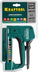 KRAFTOOL  Universal, 7-в-1: 53 (A/10/JT21) 23GA (6 - 14 мм)/140 (G/11/57) 20GA (8 - 14 мм)/13/53F/36/500, универсальный легкий степлер (31524) 31524