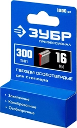 ЗУБР  тип 18GA (47/300/F) 16 мм, 1000 шт, гвозди для нейлера, Профессионал (31643-16) 31643-16