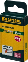KRAFTOOL  тип 140 (G/11/57) 6 мм, 1000 шт, калибр 20GA, скобы для степлера (31680-06) 31680-06